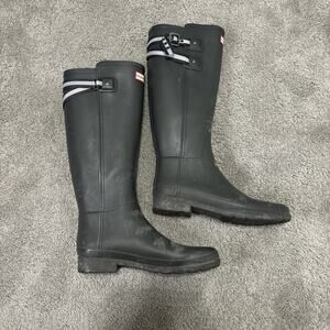Hunter Womens Gray Waterproof Round Toe Knee High Rain Boots Size US 9